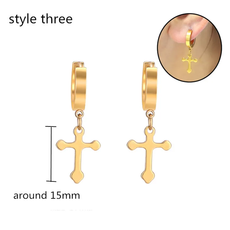 Pendientes Cruzados De Acero Inoxidable Con Elegantes Para Hombres