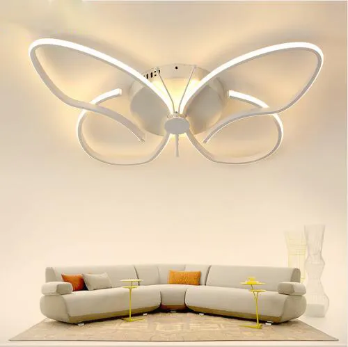 Minimalista moderno LED teto luz borboleta candelabro iluminação lâmpada de casa dimmível para quarto de quarto quarto