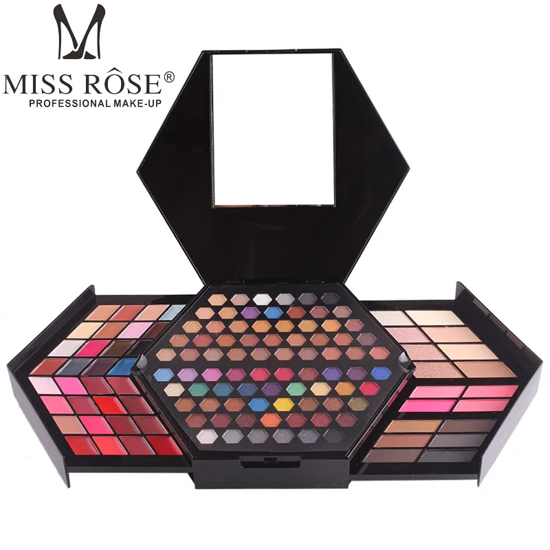 Marque de mode féminine populaire Miss Rose Hexagonal Making Box à paupières Disque High Light Powder Mask Red Feed Shadow Makeup