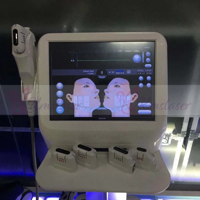 HIFU à ultrasons focalisés de haute intensité sans chariot, amincissant 7Mhz et 4Mhz, élimine les rides du cou, machine de lifting du visage