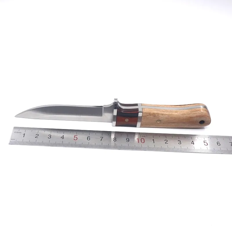 Neue Design 5CR13MOV Stahl Fixed Blade Jagdmesser Mit Holzgriff Outdoor Kleine Gerade Messer Camping Überleben Werkzeuge