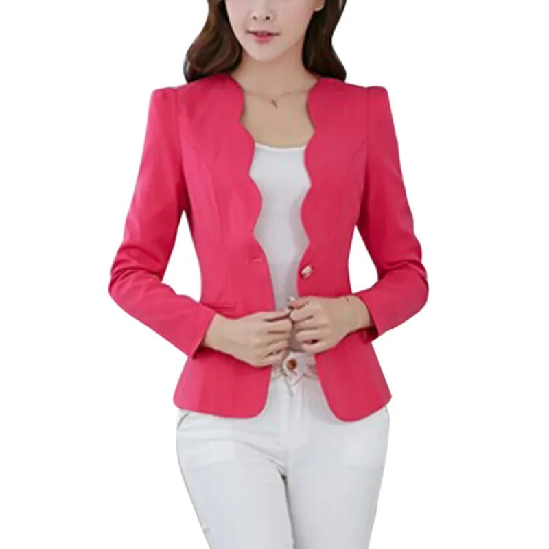 ROPALIA Nouveau Femmes Un Bouton Slim Mode Bureau D'affaires Blazer Costume Veste Décontractée Femme Manteau Outwear L18101301