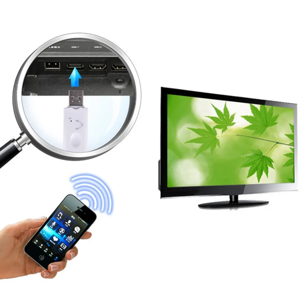 Nowy przylot Blue Wireless USB Bluetooth Audio Music Adapter dla iPhone'a Samsung dla samochodu Smart Phone Tablet PC PC PC