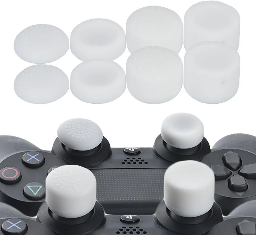 8 in 1 Silicone Thumb Grips Extended Thumbstick Joystick Cap Cover Extra High 8 Units Pack for PS4 PS3 Xbox ONE 360 controller FAST SHIP