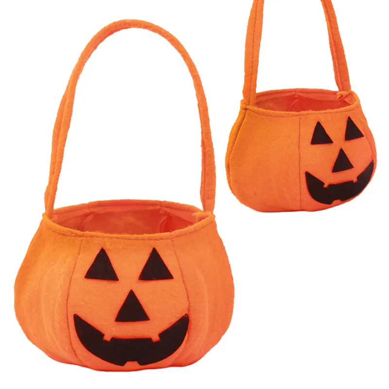 Smile Face Pumpkin Candy Handbag Dolcetto o scherzetto Tote Bag Festa di Halloween Natale Bambini Collezione di bomboniere Borse