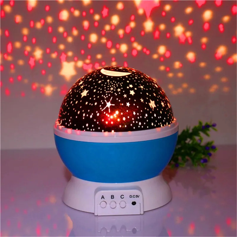 Novidade Night Light Projector Lamp Rotary Flashing Starry Moon Star Sky Projector Estrela Crianças Crianças Bebê Abajur Infantil