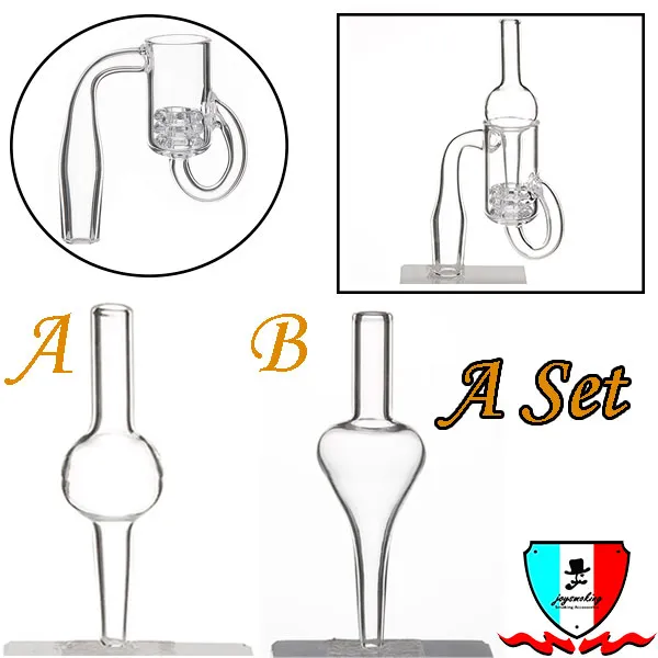 Diamond Knot Loop Quartz Banger + Glass Carb Cap 10mm 14mm 18mm Giunto maschio / femmina Quartz Loop Banger Chiodi per Bong in vetro Dab Rigs