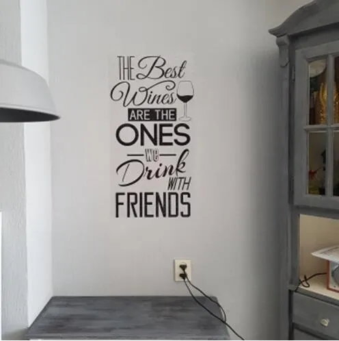 Kitchen Quotes Wall Decal The Best Wines...With Friends Vinyl Sticker ...