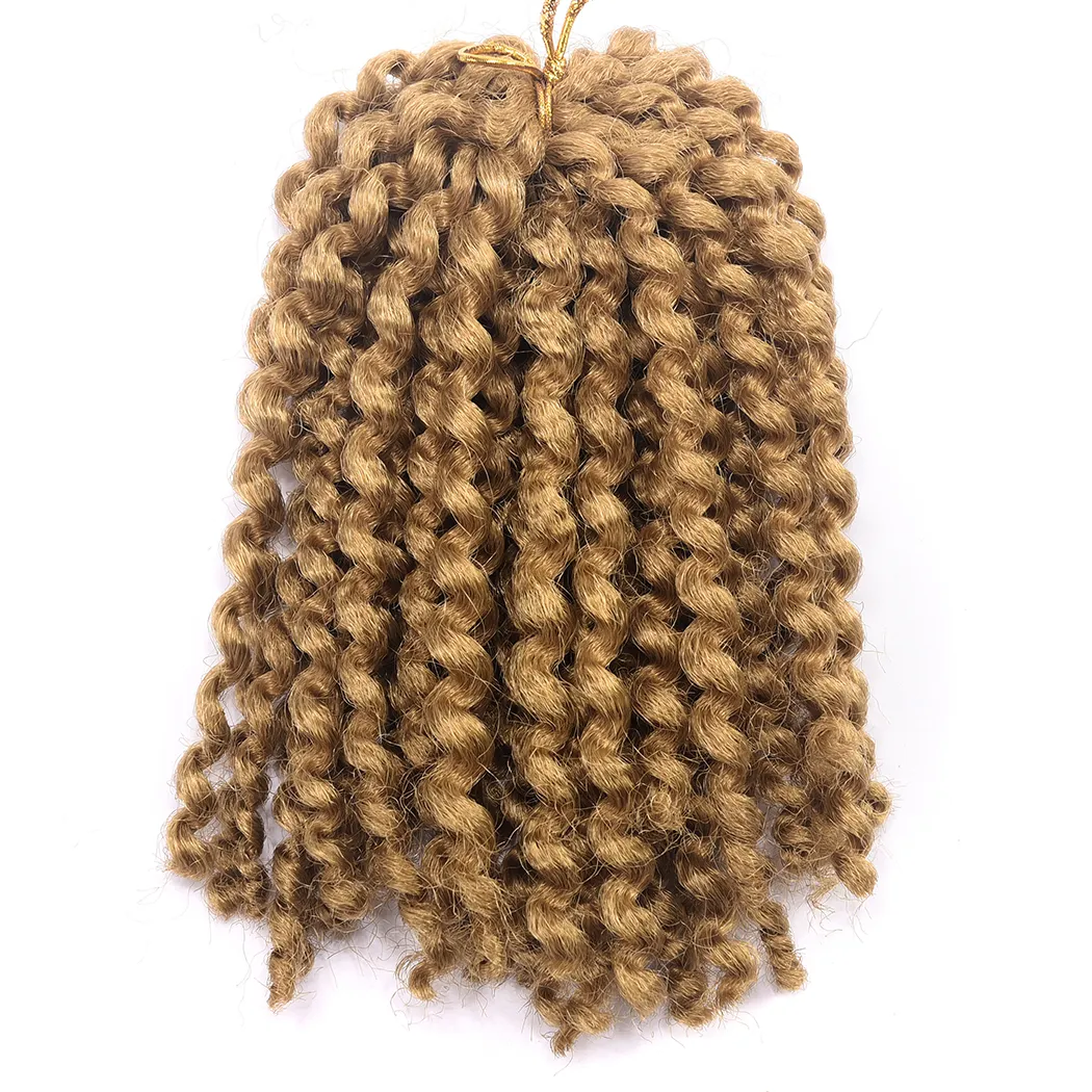 Beautful Extensions Ombre 8 ''Marlybob Crochet Braids 변태 곱슬 트위스트 합성 머리카락 꼰 머리