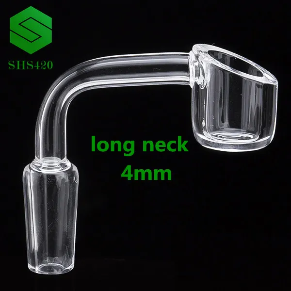 Quartz Banger Domeless Nail Long Neck 4mm 10 14 18mm Männlich Weiblich Klar Joint Bohrinseln Dab 682 Großhandel