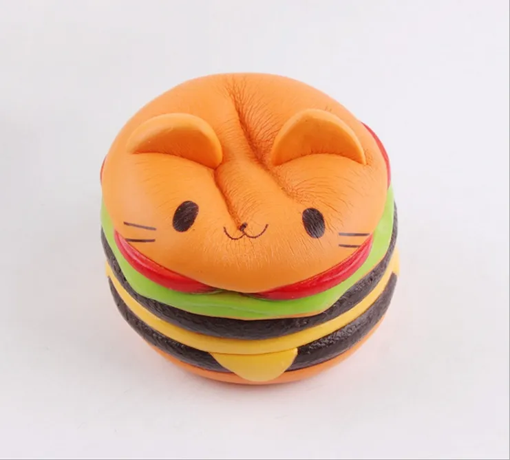 3D Burger Squishys Stress Relief Toy, Hamburger, descompressão