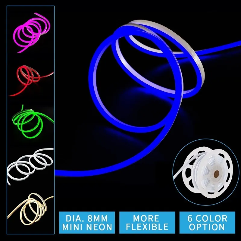 AC 110240V flexibel RGB LED Neon Light Strip IP65 Multi Color Changing 120LEDSM LED ROPE Light Outdoor Remote Controller POW1446711