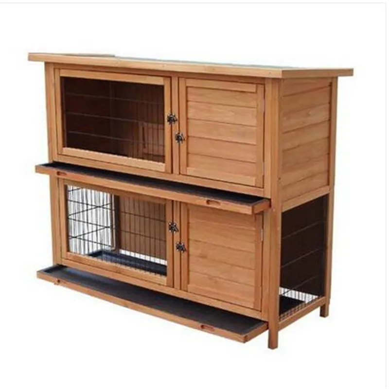 Hurtownie 48 "2 Tiers Wodoodporny Kurczak Coop Królik Hutch Wood House Cage Dla małych zwierząt