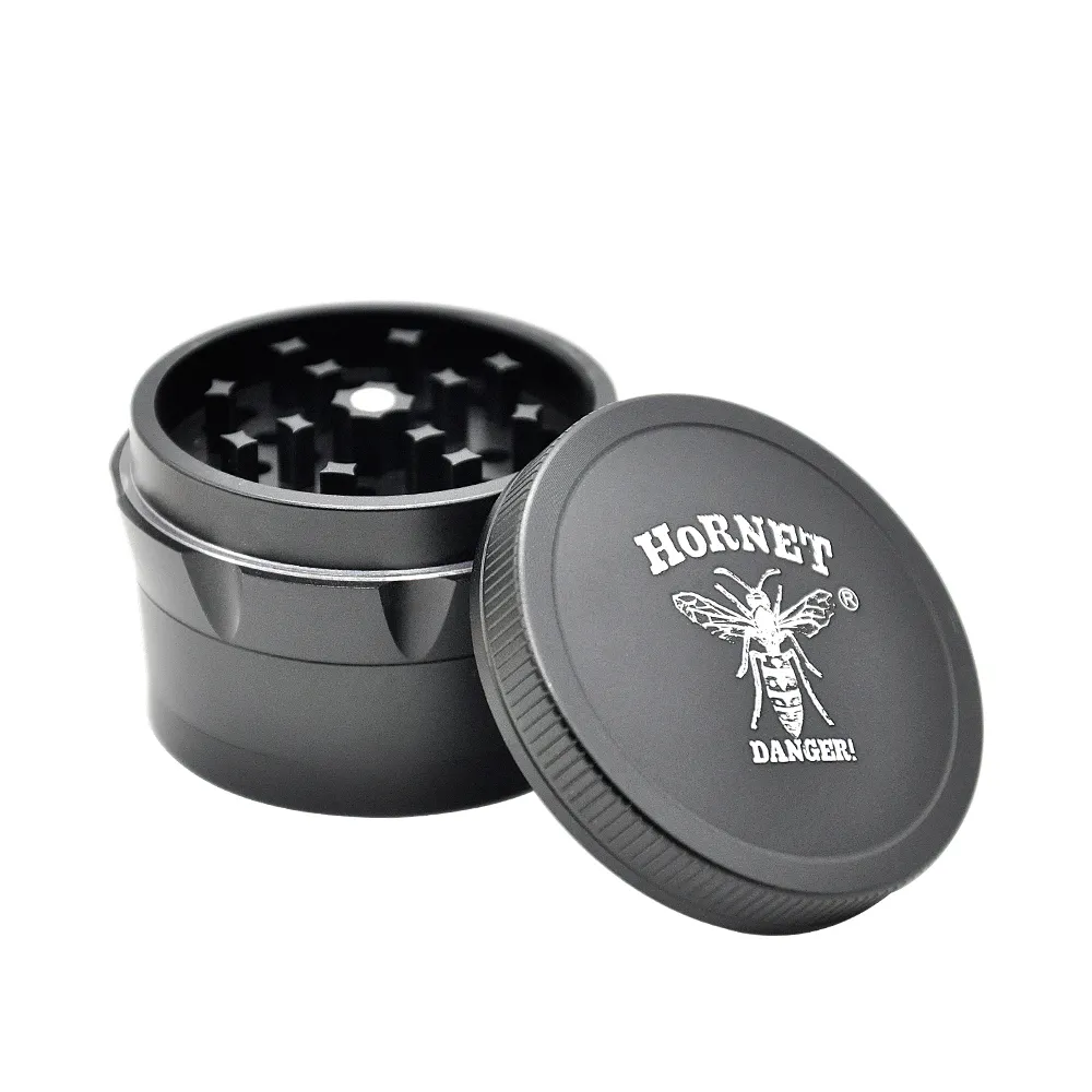 Honeypuff-stijl 4 lagen aluminium dia.63mm keuken crusher kruid molen hand crank roken accessoires hand muller