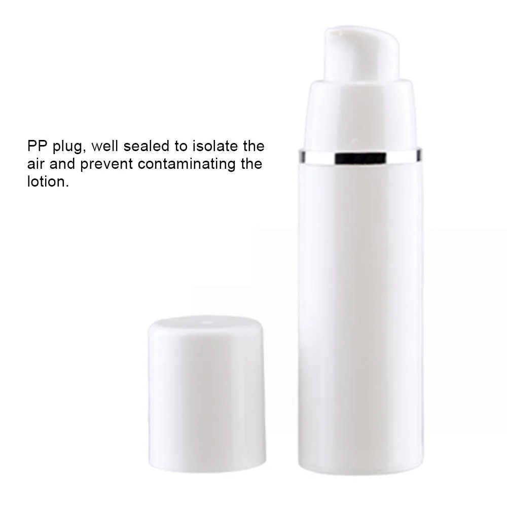 15 30 50ML Empty refillable white high-grade airless vacuum pump bottle Plastic cream lotion Container Tube Travel Size