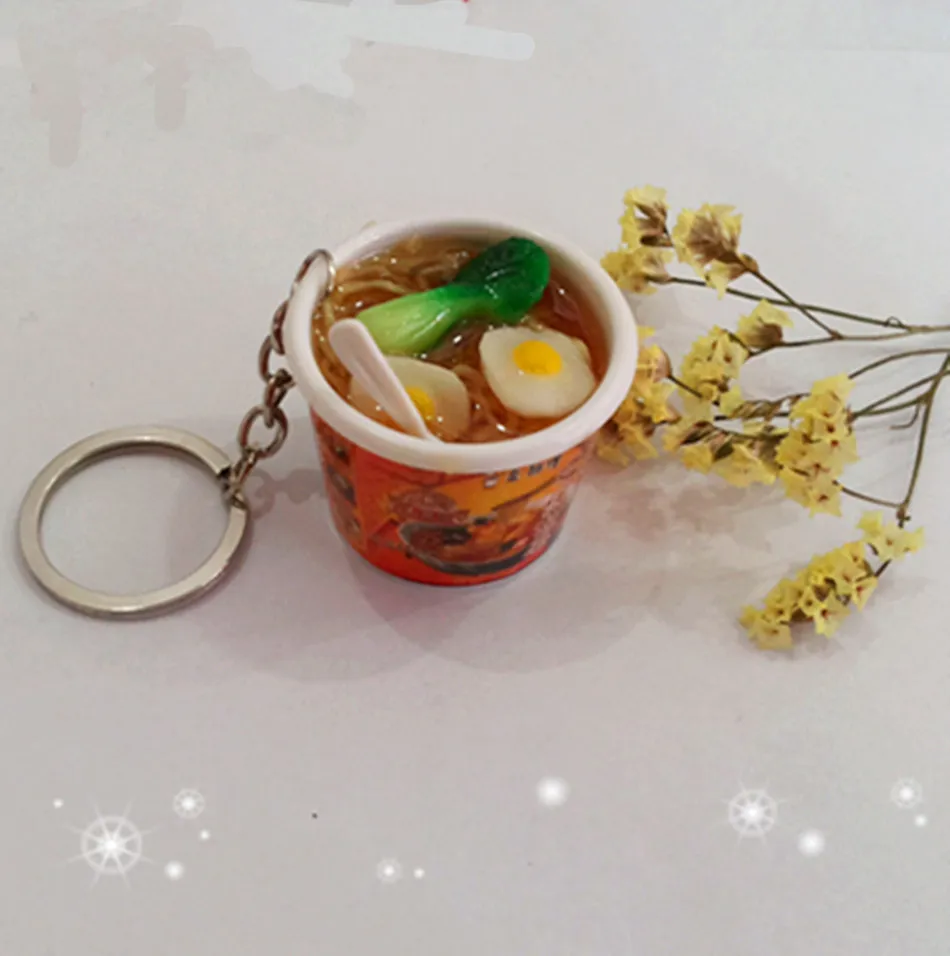 Ship 4CM Keychain Keyring Delicious Black Oriental Bowl Food With Chopsticks ON Noodles Charm Phone Strap Mobile Bag Pendant 6896305