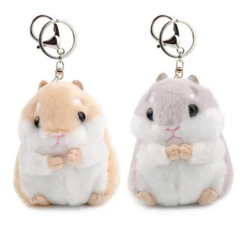 Peluche douce et mignonne pour enfants, Kawaii, Animal de dessin animé, blanc/kaki, petit Hamster, poupée, porte-clés, souris en peluche