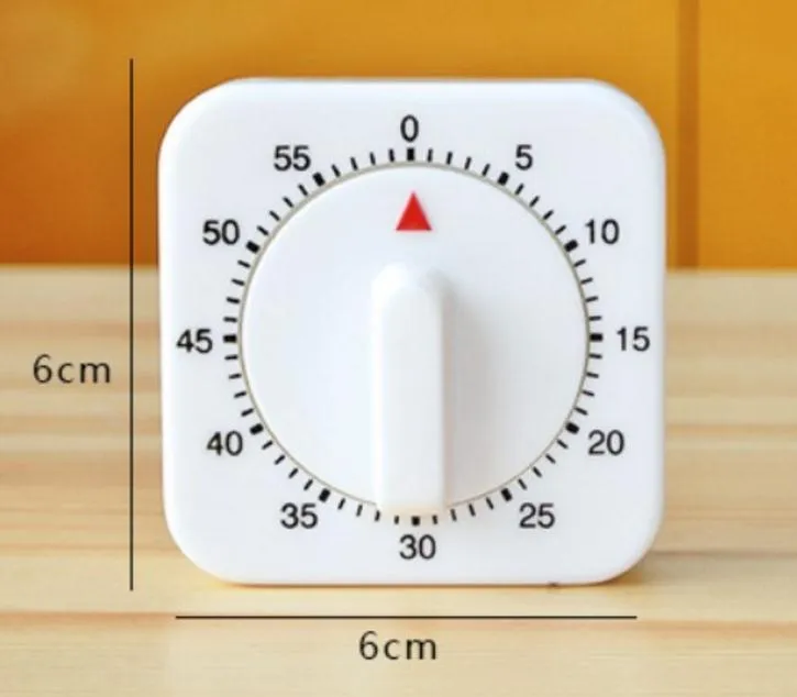 Zegar kuchenny Odliczanie Przypomnienie alarmowe Gorące 60 minut White Square Mechanical Timer do kuchni SN285