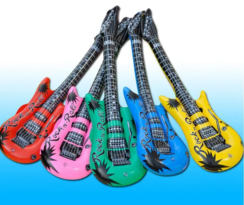 Guitare Gonflable En PVC – Jouet Musical Amusant Pour Fêtes, Décoration Et Accessoire De Soirée, Cadeau Original Pour Enfants Et Adultes