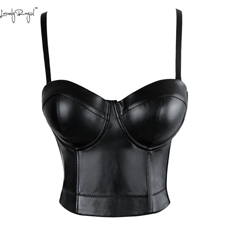 2017 nouveau corset push-up sexy pour femmes style gothique en cuir PU fermeture éclair trou de cravate fronde Espartilhos lingerie Espartilhos Lingerie