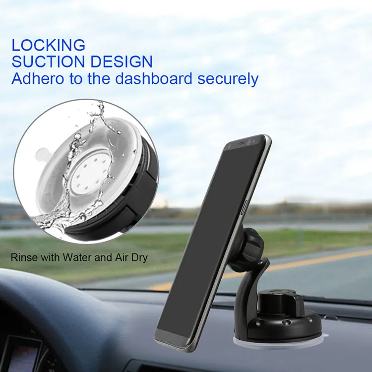 Autohouder Air Vent 360 Draaien Universele Autohouder Telefoonhouder Voor iPhone 14 13 Pro Max Voorruit Dashboard Autohouder met Zuignap in plat pakket