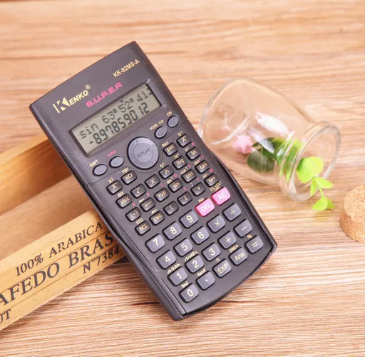 Calculadora científica portátil para estudiantes, pantalla con 2 líneas, 82MS, calculadora multifuncional portátil para enseñanza de matemáticas c668