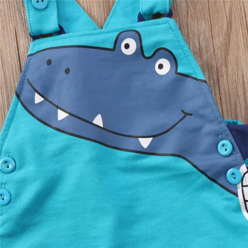 Toddler Infant Baby Boys Girls Dinosaur Cartoon Suspenders Romper Overalls Cotton Jumpsuit Outfits Clothes7792593