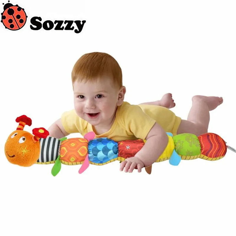 Sozzy Baby Toy Good для интеллекта Музыкальная гусеница погремушка колокольчик милый мультфильм животных плюшевые кукла ранние воспитательные оптом