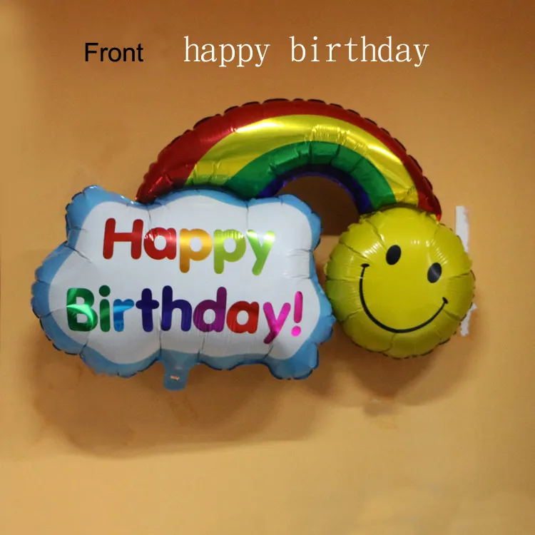 Atacado-grande tamanho sorriso rosto arco-íris globos duplo lado folha balões feliz aniversário decoração de casamento bolas ter um bom dia crianças brinquedos Atacado-grande tamanho sorriso rosto arco-íris globos duplo lado folha balões feliz aniversário decoração de casamento bolas ter um bom dia crianças brinquedos