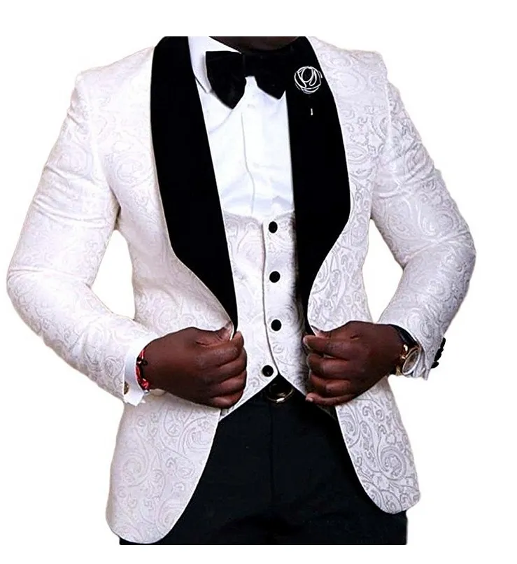 New Arrival Red Bespoke Shawl Lapel Groomsmen Suits for Wedding Prom main image 1