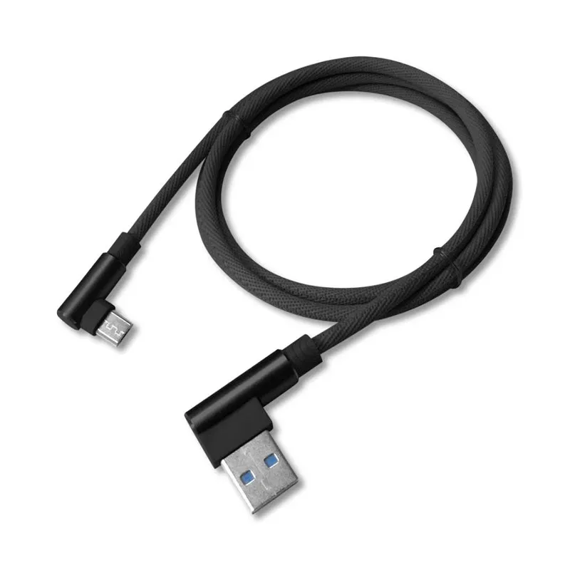 Cabos tipo C de ângulo reto de 90 graus Cabo micro USB Carregamento rápido Cabo do carregador Fio 1 m/3 pés Universal para cabo Android