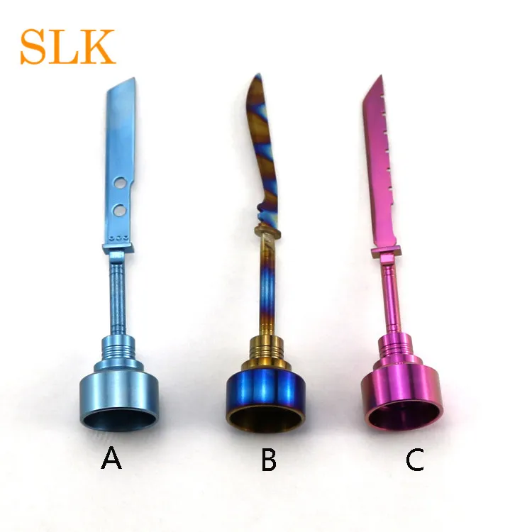 Rainbow Titanium Carb Cap Tool Dog Dogal Titanium Paznokci 14 mm 18 mm Titanium Nóż Styl Dab Narzędzie z Carb Cap Dabber