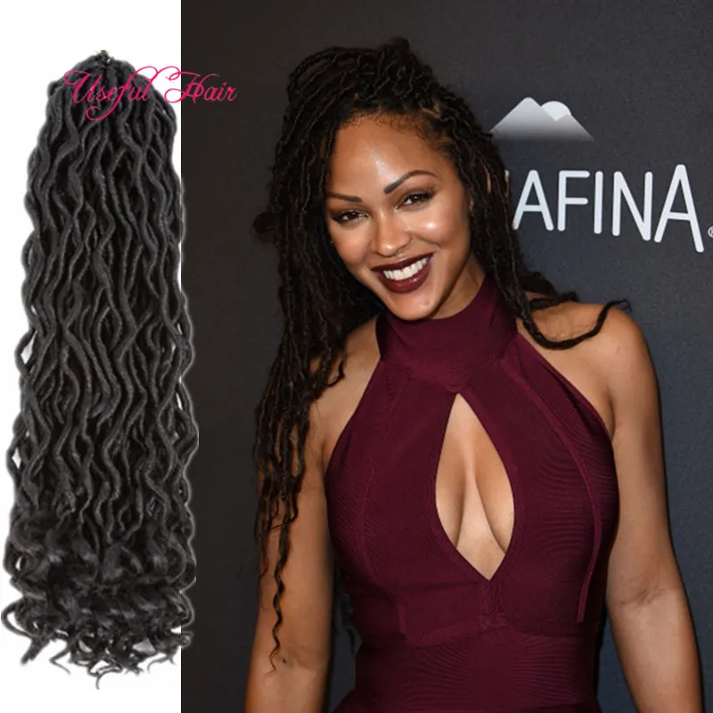 Bogini Locs Fashion Fashion 18inch Szydełka Rozszerzenia włosów 24strands 2x Crochet Braids Ombre Kanekalon oplatający Włosy Czeski Zamki dla kobiet