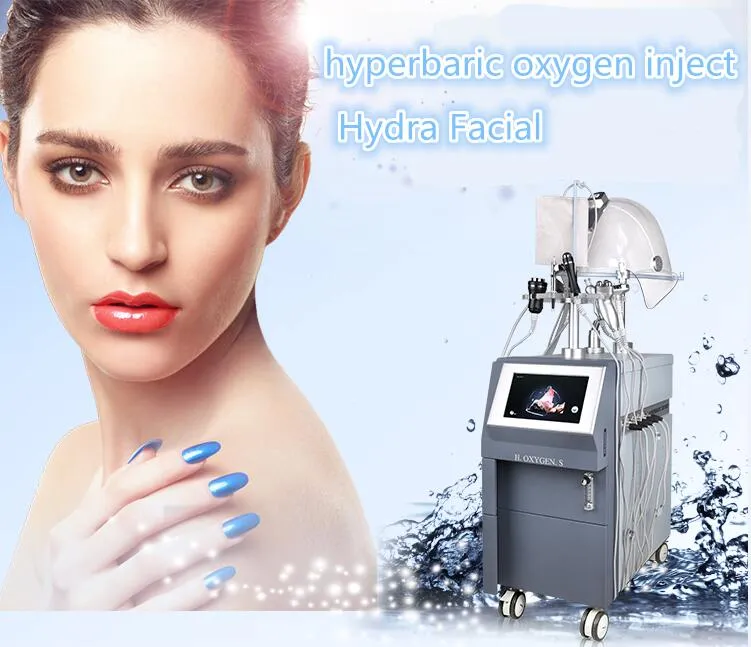 Çok İşlevli hiperbarik oksijen ultrasonik bipolar tripolar RF microcurrent foton ile yüz gençleştirme makinesi enjekte