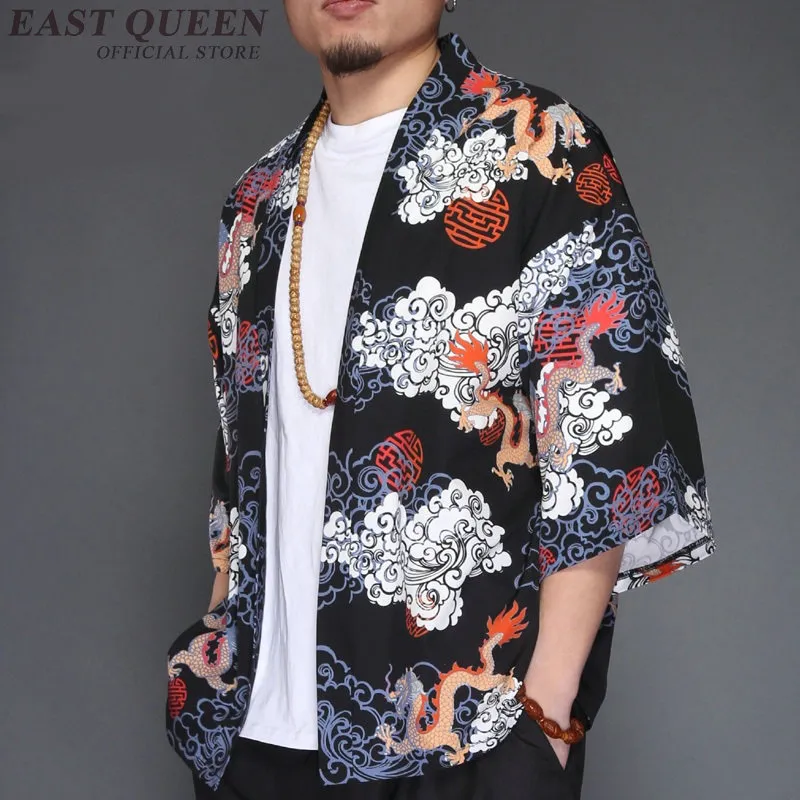 Abbigliamento etnico Kimono cardigan uomo tradizionale giapponese kimono yukata camicia giappone estate moda vestiti FF782
