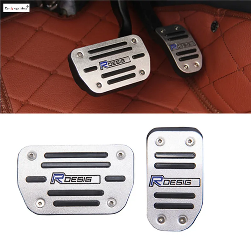 R DESIGN Auto Poggiapiedi Acceleratore/Pedale Freno Set di Copertura per Volvo XC60 S60 S60L V60 S80 S80L Nessuna Foratura Accessori Auto