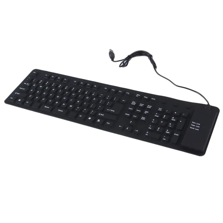 ReHoMi 109 Keys Flexible Keyboard Waterproof Ultra-Slim Portable USB Foldable Silent Silicon Keyboard for PC Laptop Tablet Smartphone