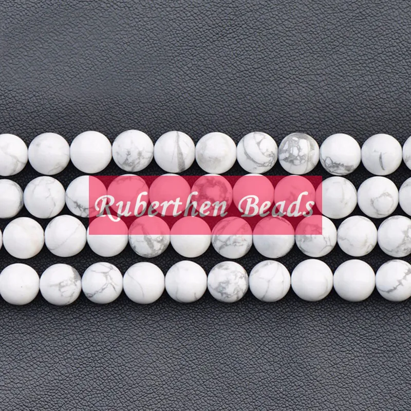 NB0015 Natural White Howlite Beads Wholesale DIY Bracelet Beads Trendy Quantity Loose Stone 8 mm Round Beads for Make Jewelry