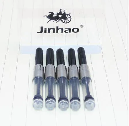 Jinhao محفظة 5pcs العالمي نافورة القلم الحبر الأسود محول خراطيش مضخة شحن مجاني القلم الملء محول