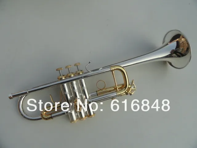 Yüksek Kaliteli C180ML239 Pirinç Müzik Aletleri Profesyonel C Ayar Trompet Gümüş Kaplama Altın Kaplama Ağızlık Ile Anahtar