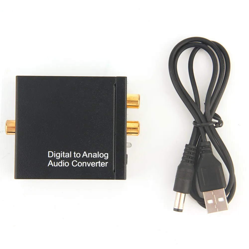 Digital To Analog Audio Converter – Optical Coaxial Toslink To 3.5mm RCA L/R Stereo Adapter With USB Power