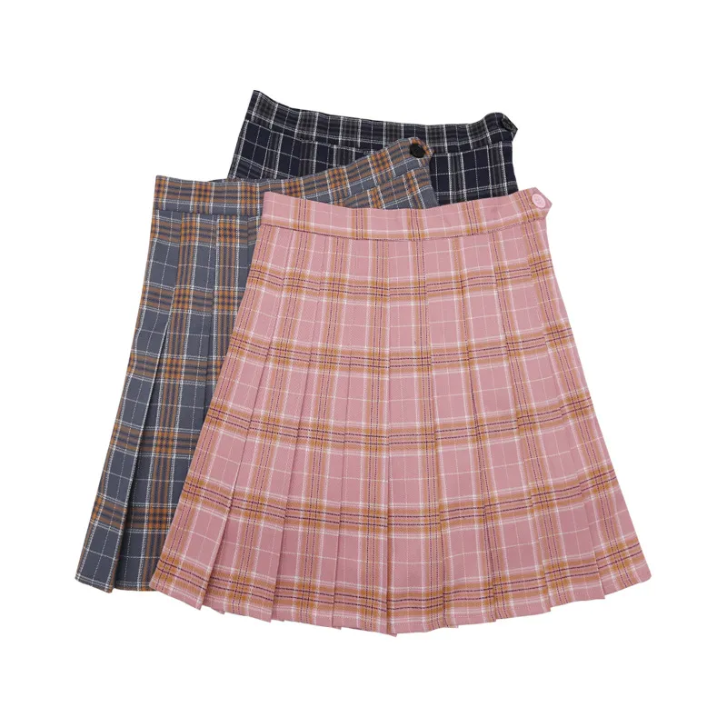 kawaii korean school uniform Skirt For Girls Plus Plaid skirt For Women Students High Waist rock pleated skirts