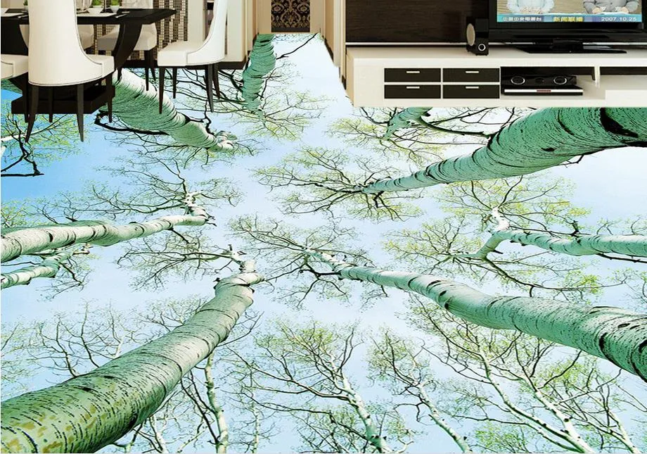 Carta da parati 3D personalizzata 3D Photo 3D Pavimentazione carta da parati 3 d Bagno pavimento foresta paesaggio 3d soggiorno decorazione