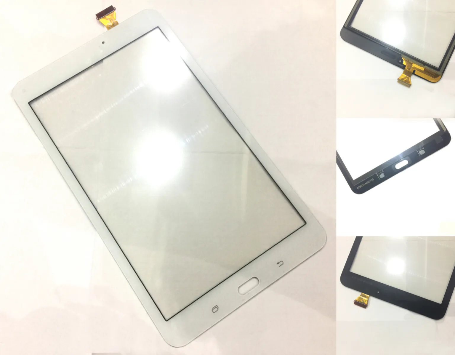 Pour Samsung Galaxy Tab E 8.0 T377 T375 numériseur avec adhésif pré-attaché sans trou de haut-parleur noir blanc