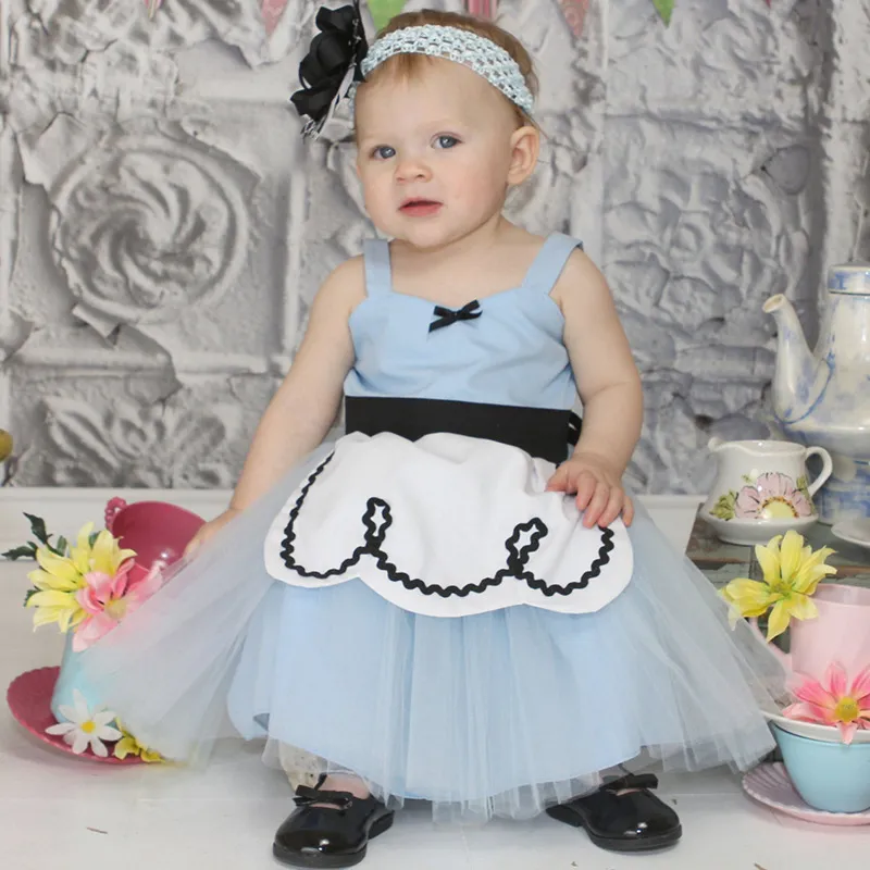 Sommer Aschenputtel Prinzessin Kleider Taille Bug Masch Farbe passung Cartoon Film Tutu Kleid Baby Girls Kleidung Kinder Kleid Kleid