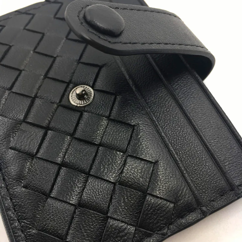 Portador de cr￩dito de couro genu￭no Wallet Wallet Tecida Designer Hasp Id Card Case Purse 2018 NOVA CORRIVAS Moda