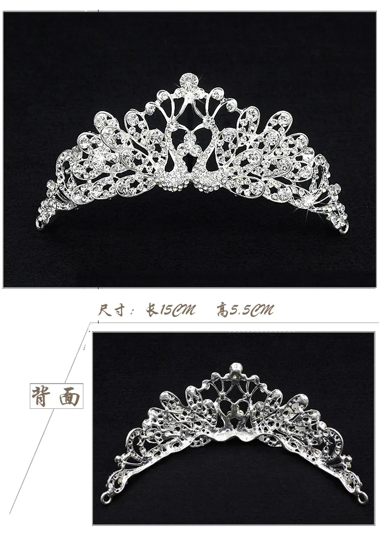 2018 nieuwste drop strass bruiloft sieraden set ketting kroon tiaras kroon oorbellen hoofddeksels kralen drie stuk party bruids accessoires