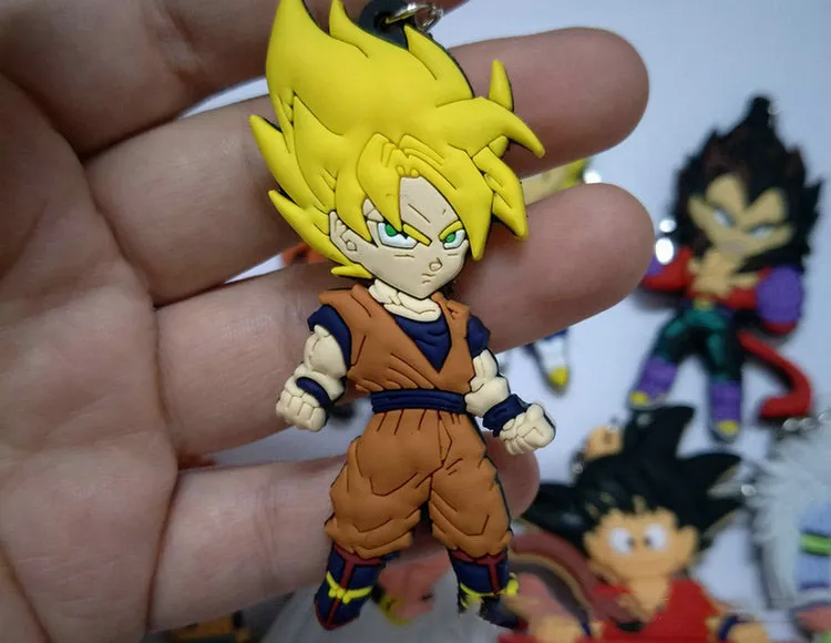 Dragon Ball PVC anahtarlık karikatür Anime Goku Siah anahtarlık action figure Kolye bebek Dekorasyon C4390