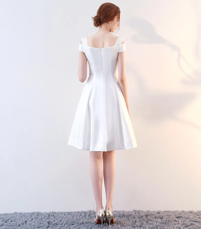 High-Quality White Red Ball Homecoming Gown A Shoulder In Spring And Autumn New Skirt Backless Cocktail Party Dress Zipper