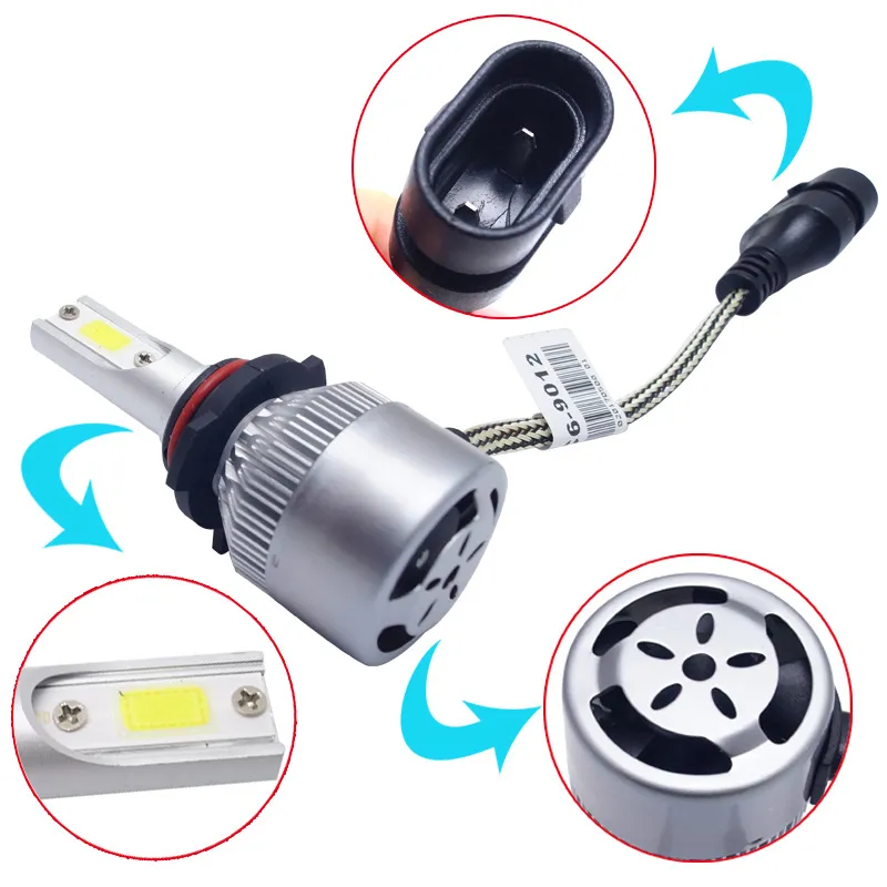 Acheter Kit de phares de voiture LED 120W 12000LM 6000K, 2 pièces, phares  antibrouillard pour Automobile, ampoules Hi ou Lo H1 H4 H7 H11